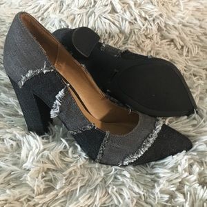 Denim chunk heel ,size 7,